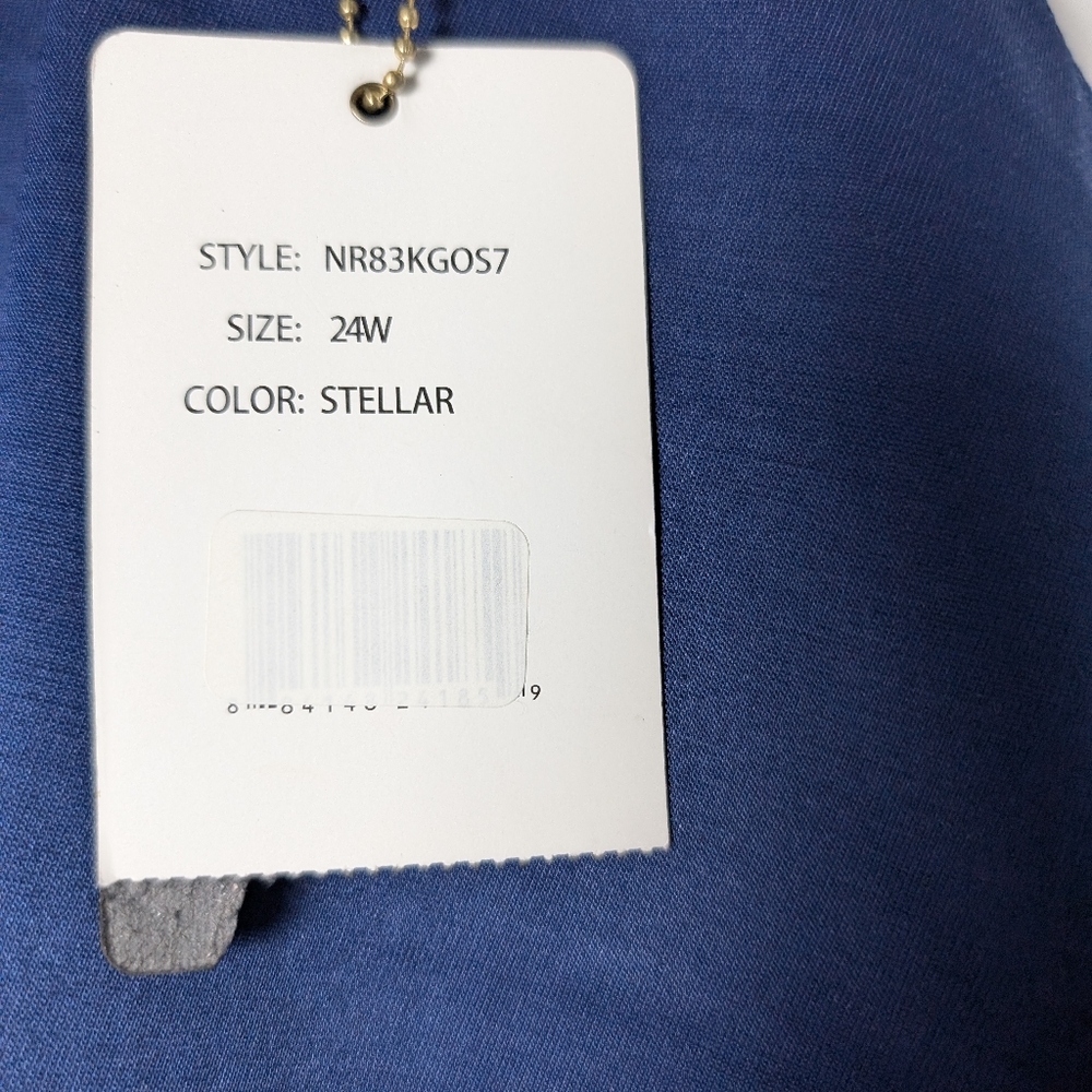 Zac & Rachel pants comfort waist blue button hem crop sz 24w - Picture 5 of 11